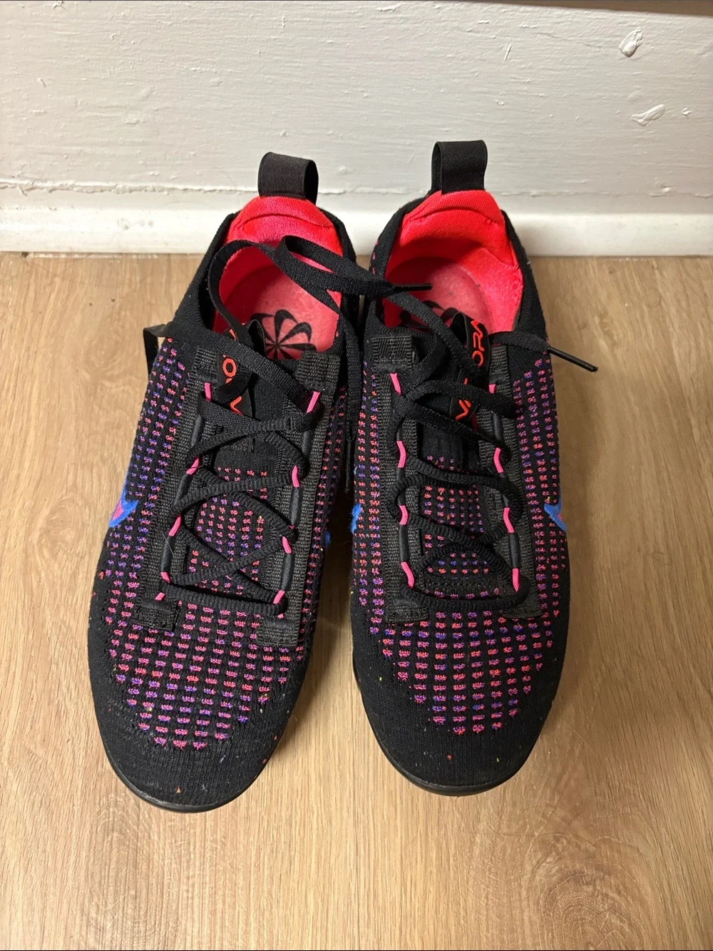 Nike Women's Black Pink Purple Knit Sneakers